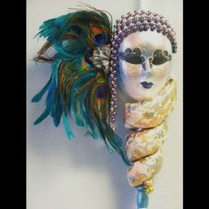 Pretty new mask wall decor Show Stoppers peacock ladies face